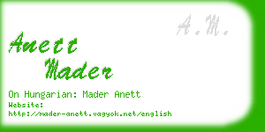 anett mader business card